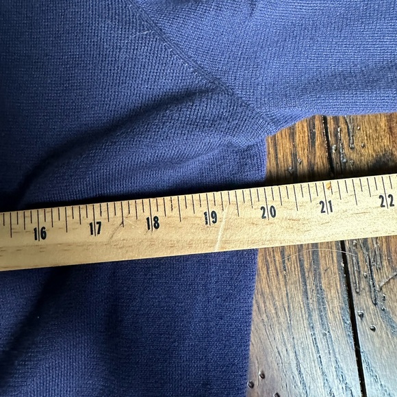 Ralph Lauren Navy Blue Pima Cotton‎ Vneck Sweater -L - Picture 5 of 7